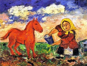 Art pour des enfants œuvres - paysan et cheval 1910 pour les enfants